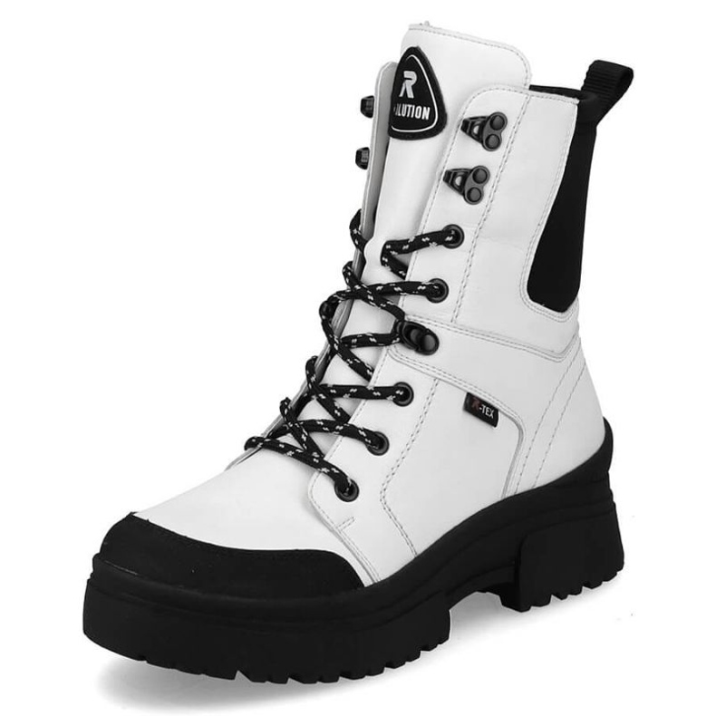 Botas de couro impermeável Rieker Revolution W RKR571 branco 2