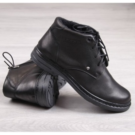 Botins de couro com zíper Helios M H810 preto 2