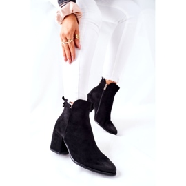 Vinceza Botas femininas de salto alto camurça preta Carrick preto 4