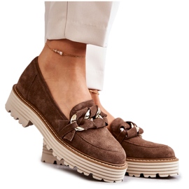 Tênis feminino Suede Laura Messi 2523 Marrom verde 1