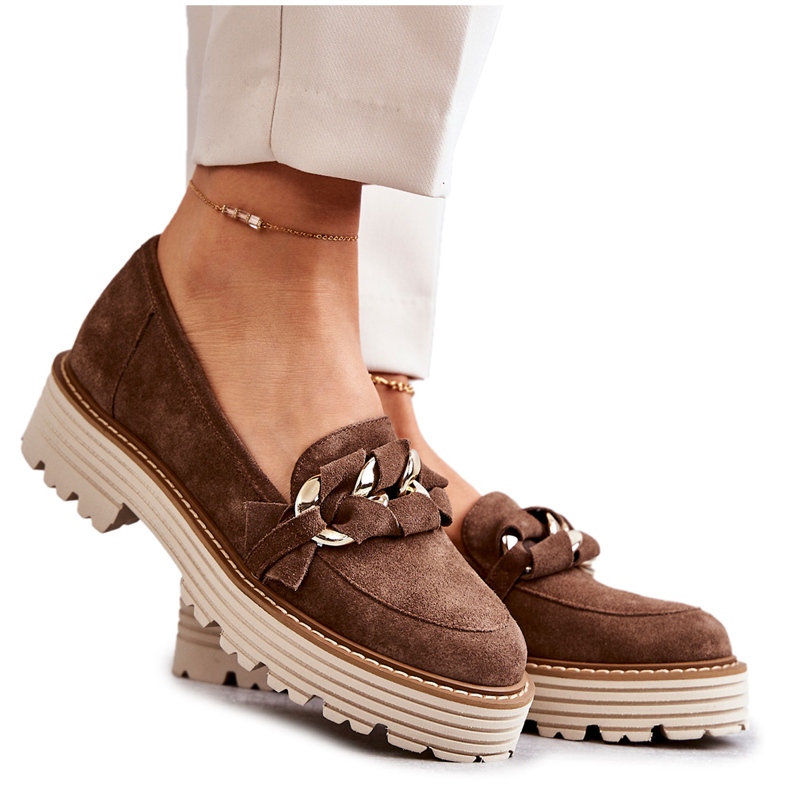 Tênis feminino Suede Laura Messi 2523 Marrom castanho verde 1