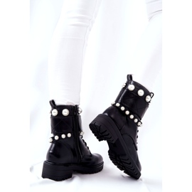 PG1 Botas femininas com pérolas Black Mystique preto 2