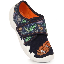 Chinelos de menino com velcro azul marinho Befado 273Y345 granada 1