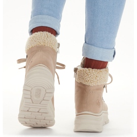 Botas de neve impermeáveis ​​Rieker bege quente para mulher 48034-20 2