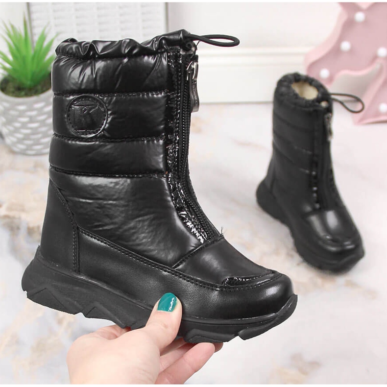 Botas de neve impermeáveis para menina com membrana Kornecki 6920 preto 1 Botas de neve impermeáveis para menina com membrana Kornecki 6920 preto 1