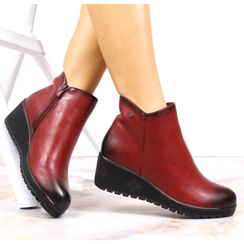 Botas de cunha isoladas Jezzi W JEZ377B vermelho 1