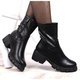 Botas Jodhpur com salto alto e plataforma isolada Jezzi W JEZ379 preto 1