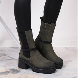 Botas Chelsea no poste, isoladas com camurça Jezzi W JEZ382B verde 2