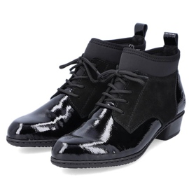 Botas isolantes lacadas em couro Rieker W RKR573 preto 1
