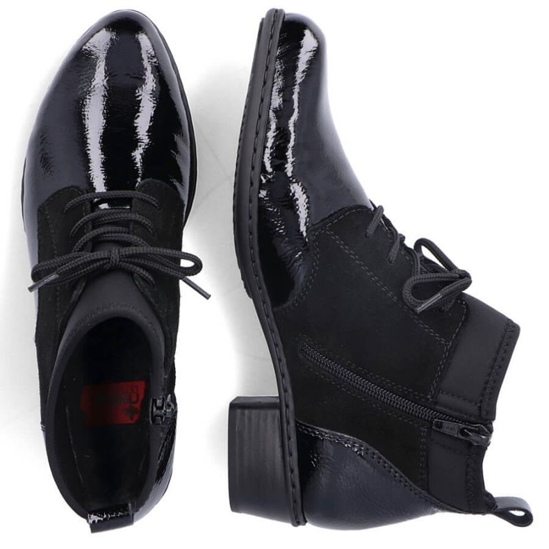 Botas isolantes lacadas em couro Rieker W RKR573 preto 2