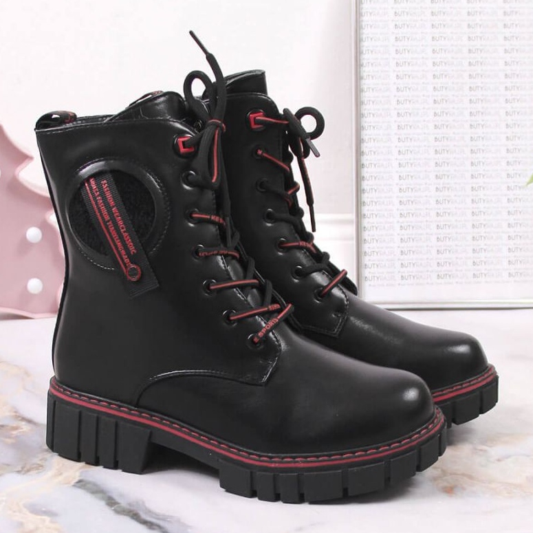 Botas isoladas com lã de ovelha NEWS Jr EVE381 preto 2
