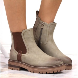 Botas Jodhpur na plataforma isolada eVento W EVE368A bege marrom 2