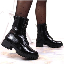 Botins lacados com isolamento Jezzi W JEZ369 preto 2 Botins lacados com isolamento Jezzi W JEZ369 preto 2