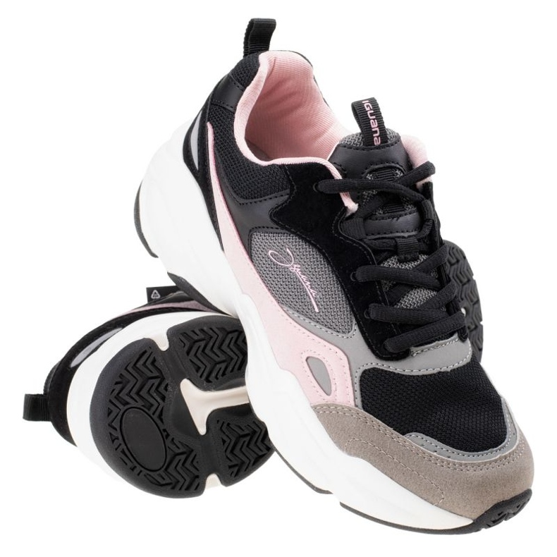 Sapatos Iguana Obenari W 92800347038 preto rosa cinza 1