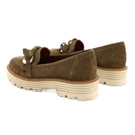 Sapatos femininos com ornamento ornamental Laura Messi 2523 Green verde 3