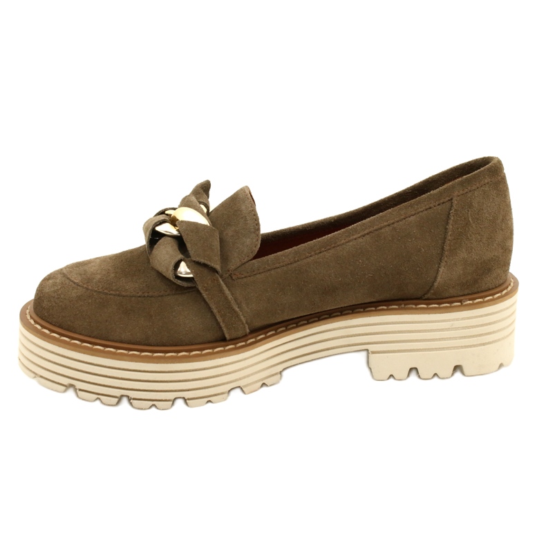 Sapatos femininos com ornamento ornamental Laura Messi 2523 Green verde 1