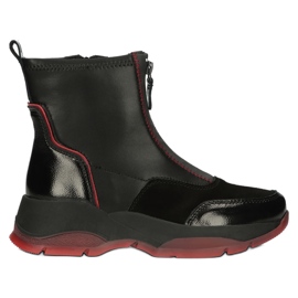 Botas de couro com isolamento Filippo W PAW395 preto vermelho 1