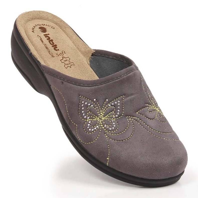 Confortáveis ​​chinelos de veludo Inblu W ARC21 cinza 1