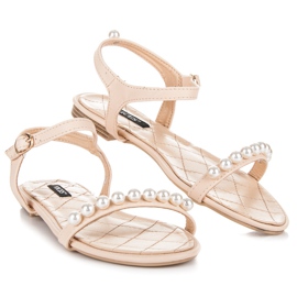 Vices Sandálias rasas com miçangas marrom 2