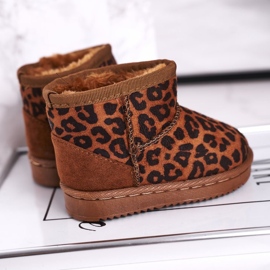 Botas de neve infantis quentes para crianças Pantherka Gooby castanho 1