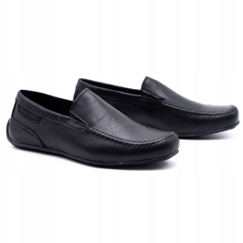 Polbut Mocassins de couro masculino 2105 grão preto 2