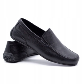 Polbut Mocassins de couro masculino 2105 grão preto 3