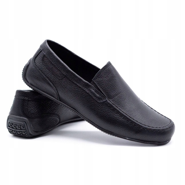 Polbut Mocassins de couro masculino 2105 grão preto 3