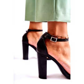 PG1 Sandálias de couro clássicas em uma barra preta Sallen preto 4