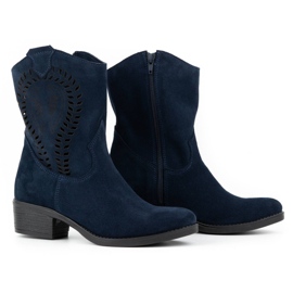 Olivier Bota Angela azul marinho de salto alto vazado para mulher 2