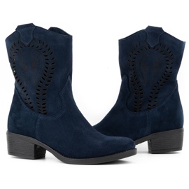 Olivier Bota Angela azul marinho de salto alto vazado para mulher 3