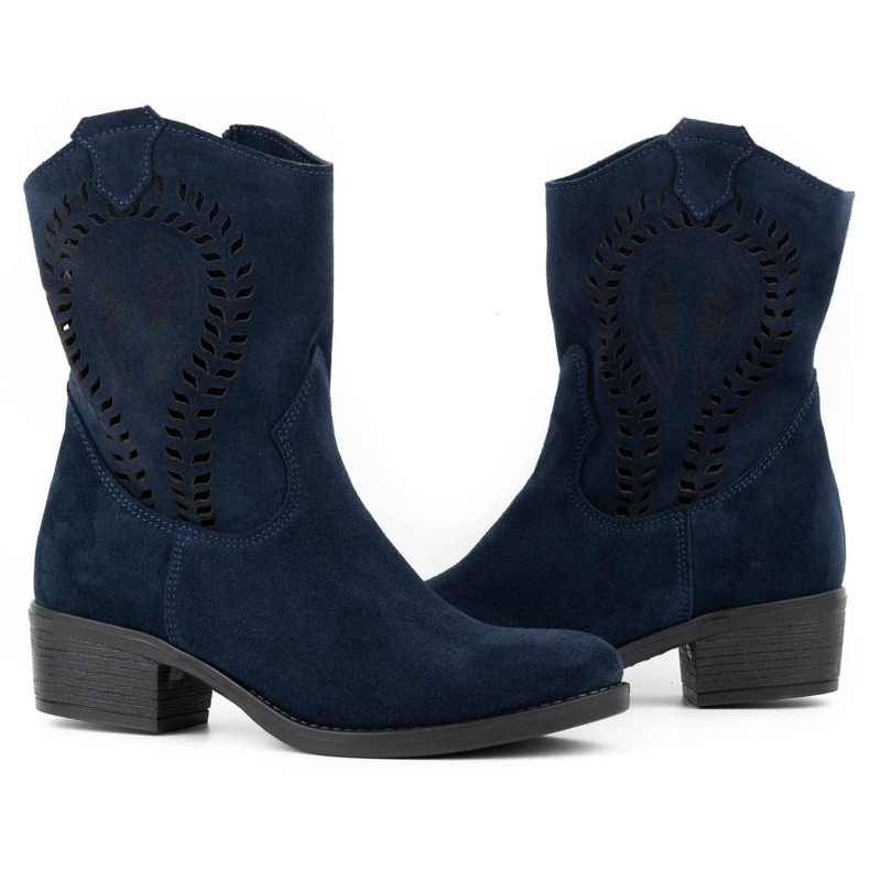 Olivier Bota Angela azul marinho de salto alto vazado para mulher 3