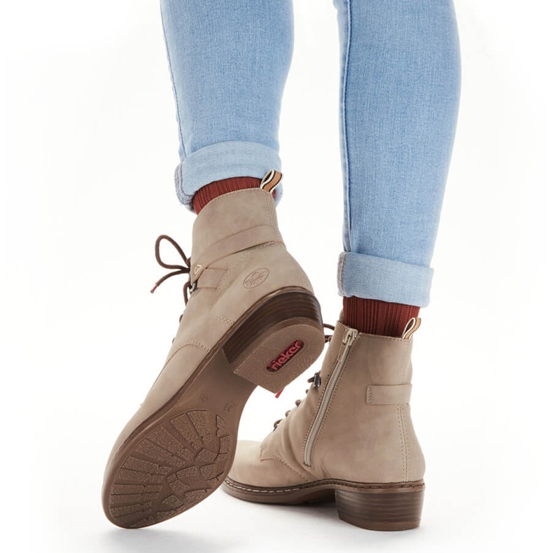 Botas isoladas bege confortáveis ​​para mulher Rieker Y0820-64 2
