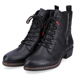 Rieker Y0800-00 botas femininas confortáveis ​​e isoladas com salto baixo preto 8