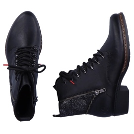 Rieker Y0800-00 botas femininas confortáveis ​​e isoladas com salto baixo preto 11