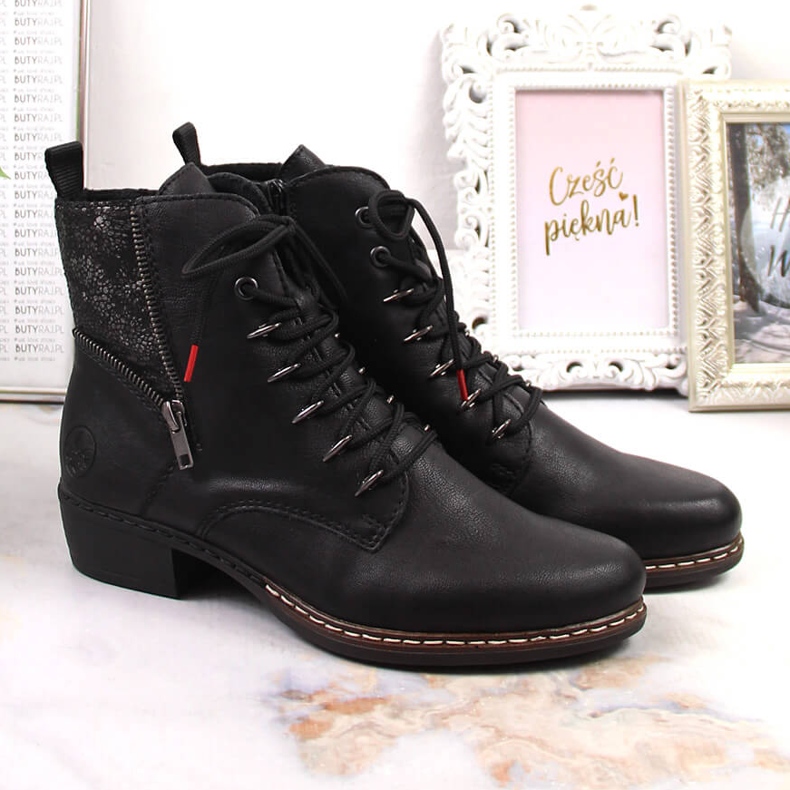 Rieker Y0800-00 botas femininas confortáveis e isoladas com salto baixo preto 2 Rieker Y0800-00 botas femininas confortáveis e isoladas com salto baixo preto 2