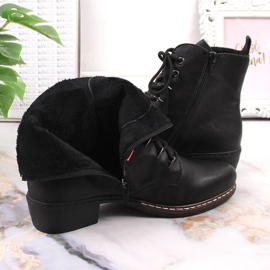 Rieker Y0800-00 botas femininas confortáveis ​​e isoladas com salto baixo preto 3