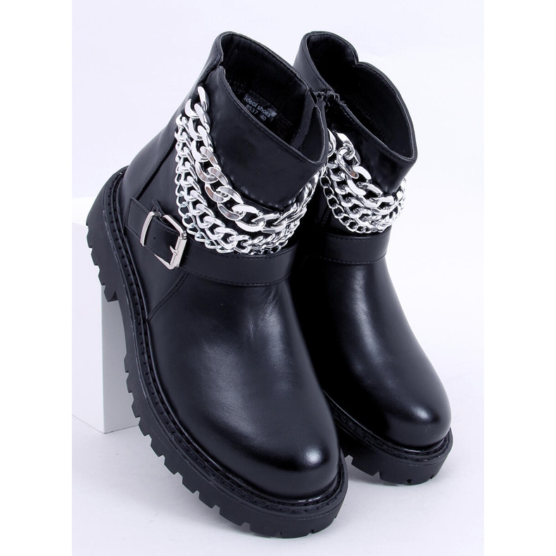 BM Botins Marvin Black com corrente preto 1