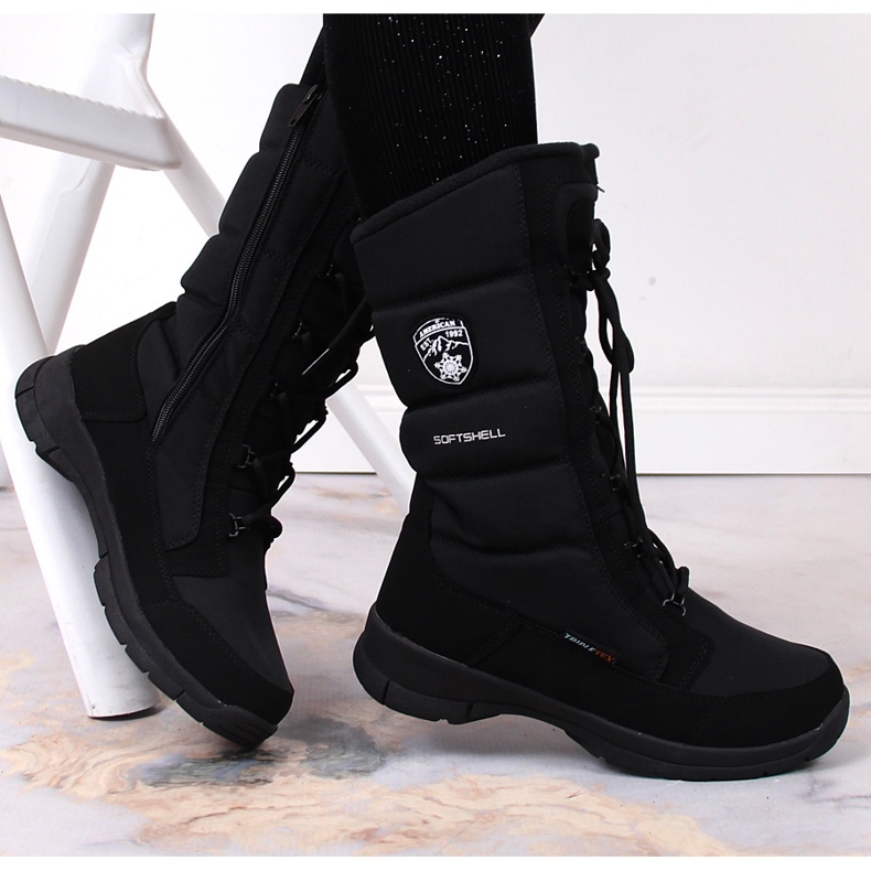 Botas de neve impermeáveis ​​Black American Club preto 1