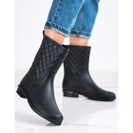 SHELOVET Botas de chuva acolchoadas na moda preto 1