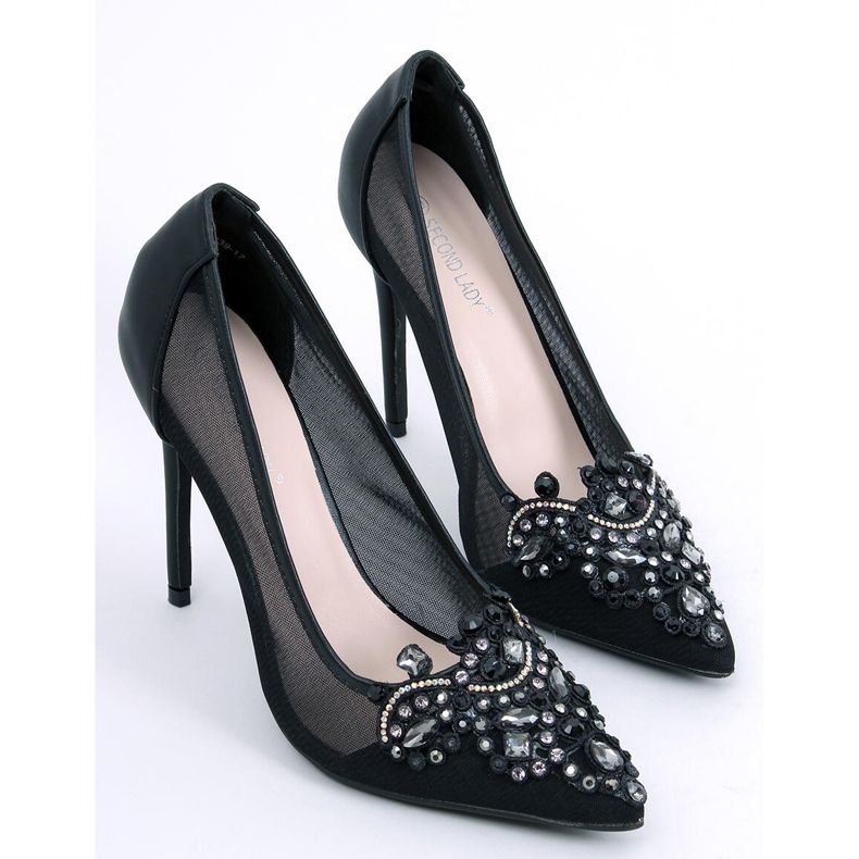 Sapatos de mulher com pedras Monroe Black preto 1