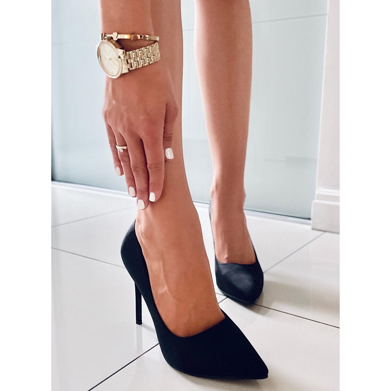 PA1 Salto alto feminino em cetim Talia Black preto 2