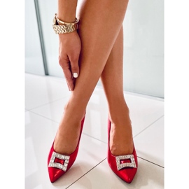 PA1 Saltos de mulher Deborah Red com aplicações vermelho 1