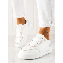 TRENDI Tênis com Inserção Colorida branco 1 TRENDI Tênis com Inserção Colorida branco 1