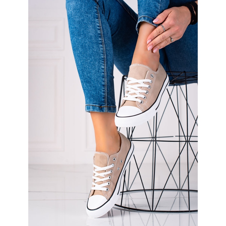 SHELOVET Tênis Bege Clássico 1