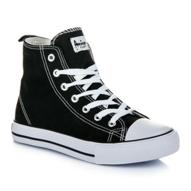 American Club Tênis feminino acima do tornozelo preto 1