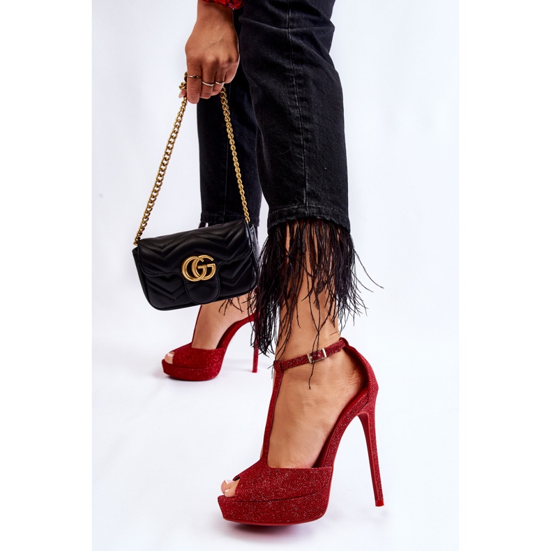 Sandália vermelha Marisha brilhante de salto alto vermelho 2
