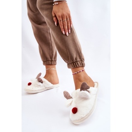 PA1 Chinelos Femininos Com Pele e Creme de Rena Sopya crua 2