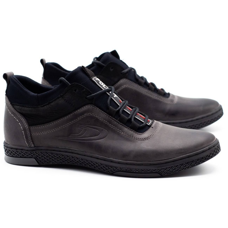 Polbut Botas de inverno masculinas K27F, cinza preto 2