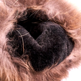 Botas de neve femininas isoladas com pele de pele de camurça preta preto 4