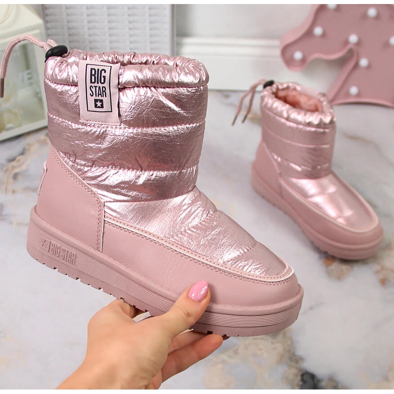 Botas de neve metalizadas rosa de menina Big Star KK374219 1